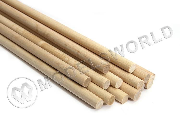 Комплект круглая заготовка, береза. Диаметр 10 мм, длина 50 см, 20 шт - фото 1