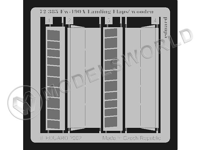 Фототравление для модели Fw 190 деревянные закрылки, Tamiya. Масштаб 1:72 - фото 1