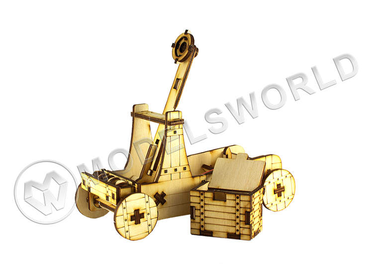 Действующая катапульта. Деревянный набор для сборки. - фото 1