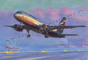 Склеиваемая пластиковая модель Пассажирский самолет "Аэробус А-320". Масштаб 1:144 - фото 1