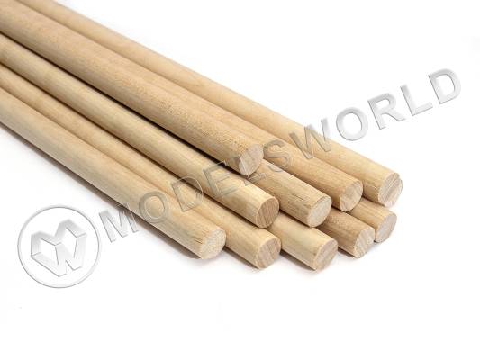 Комплект круглая заготовка, береза. Диаметр 12 мм, длина 50 см, 30 шт