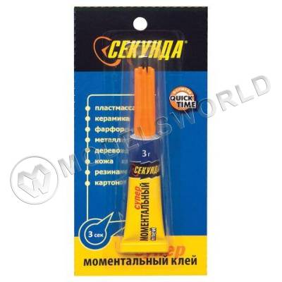 Клей моментальный СЕКУНДА3, 3 г, отрывная мультикарта