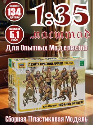 Фигуры солдат Пехота Красной Армии, 1940-1942 г. Масштаб 1:35