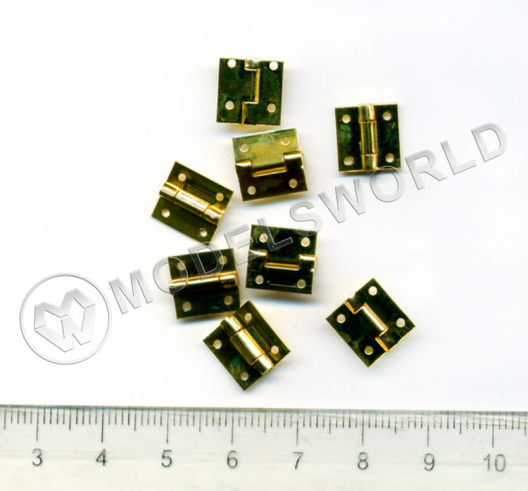 Петля, латунь, 10х10 мм, 2 шт Петля, латунь, 10х10 мм, 2 шт - фото 1