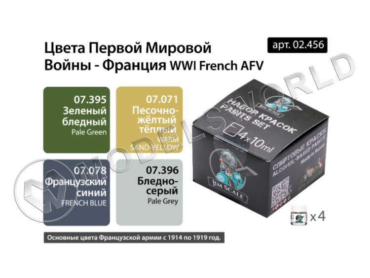 Набор спиртовых красок Jim Scale "Цвета первой мировой Франция" - фото 1