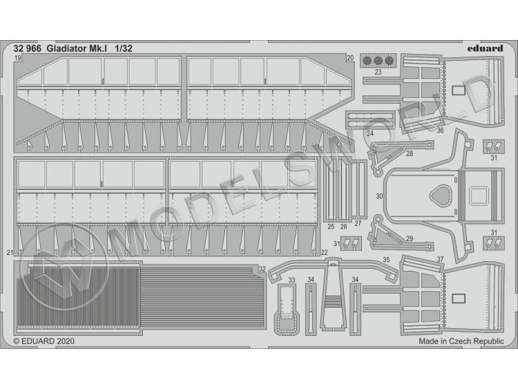 Фототравление для модели Gladiator Mk.I, ICM. Масштаб 1:32 - фото 1