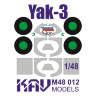 Окрасочная маска на остекление Як-3, Звезда. Масштаб 1:48