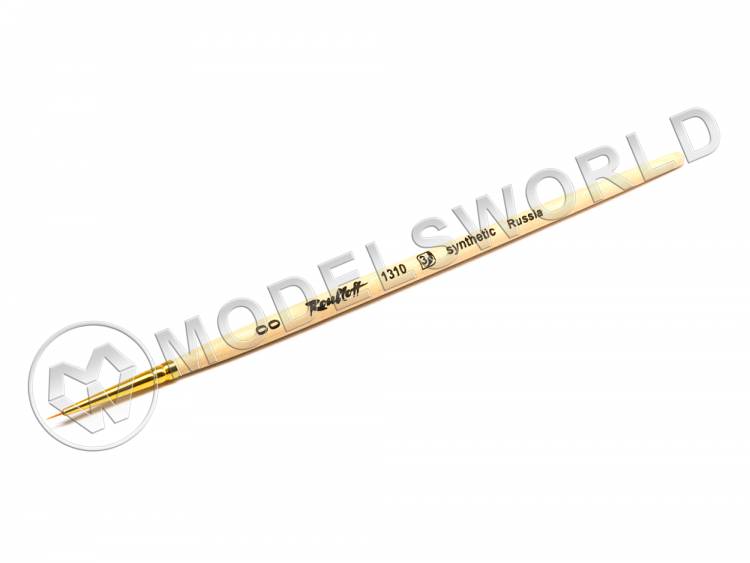 Кисть круглая из рыжей жесткой синтетики укороченная № 00 - фото 1