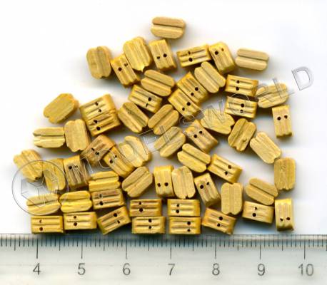 Блок двушкивный, самшит, 7 мм. 10 шт