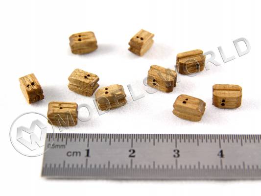 Блок двушкивный, орех, 7 мм. 1 шт