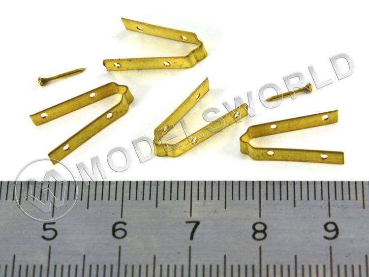 Петля для руля, латунь, 4x15 мм, 2 пары - фото 1