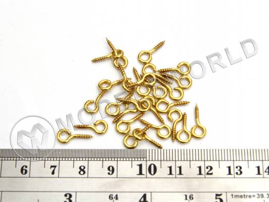 Рым с резьбой, латунь, 3.5 мм, 10 шт