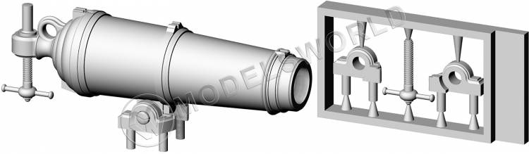 Английская карронада, калибр 18 фунтов, 18.2 мм, фотополимер, 2 шт. Масштаб 1:72 - фото 1