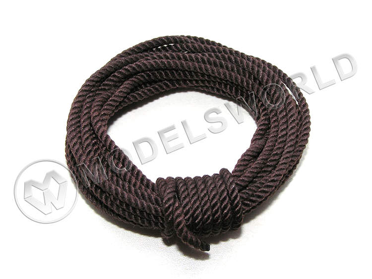 Снасть такелажная коричневая три стреньги, 90 нитей, d=2.5 мм, 3 м - фото 1