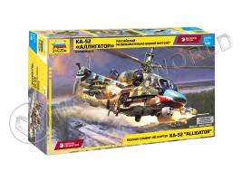 Склеиваемая пластиковая модель Разведывательно-боевой вертолет Ка-52 «Аллигатор». Масштаб 1:48