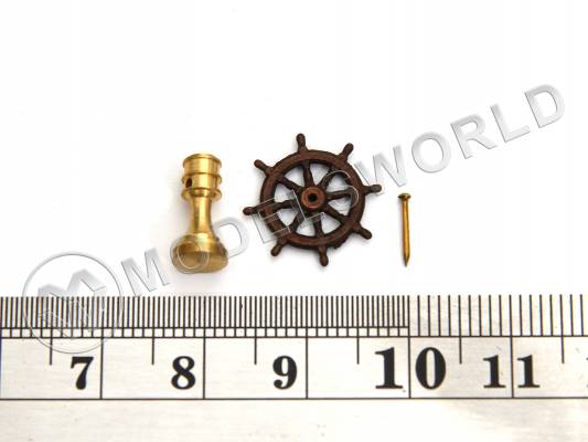 Штурвал с основанием, металл, 14 мм