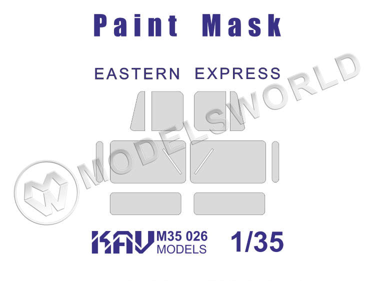 Окрасочная маска на остекление советского грузовика основная, Восточный Экспресс. Масштаб 1:35 - фото 1