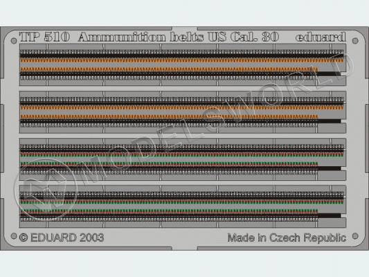 Фототравление Патронные ленты US Cal.0.30. Масштаб 1:35