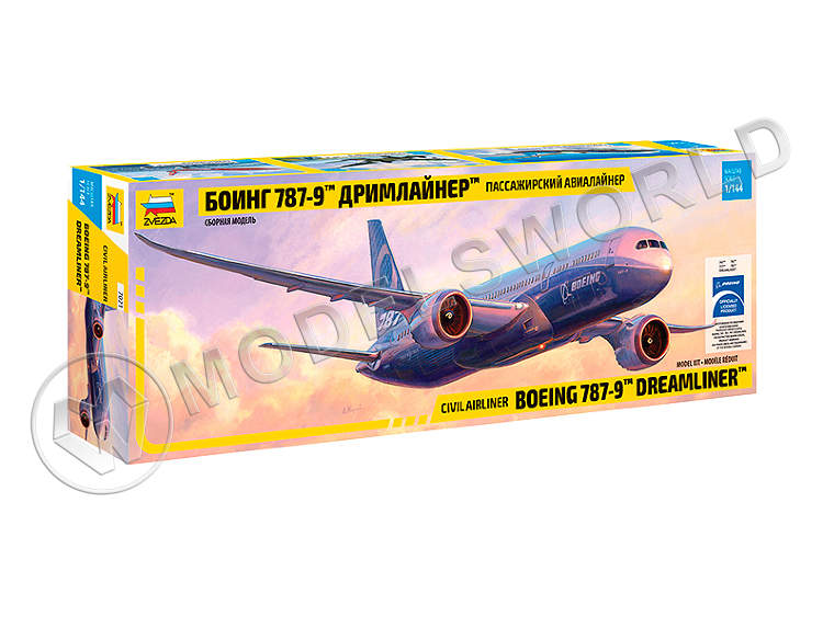 Склеиваемая пластиковая модель Пассажирский авиалайнер Боинг 787-9 «Дримлайнер». Масштаб 1:144 - фото 1