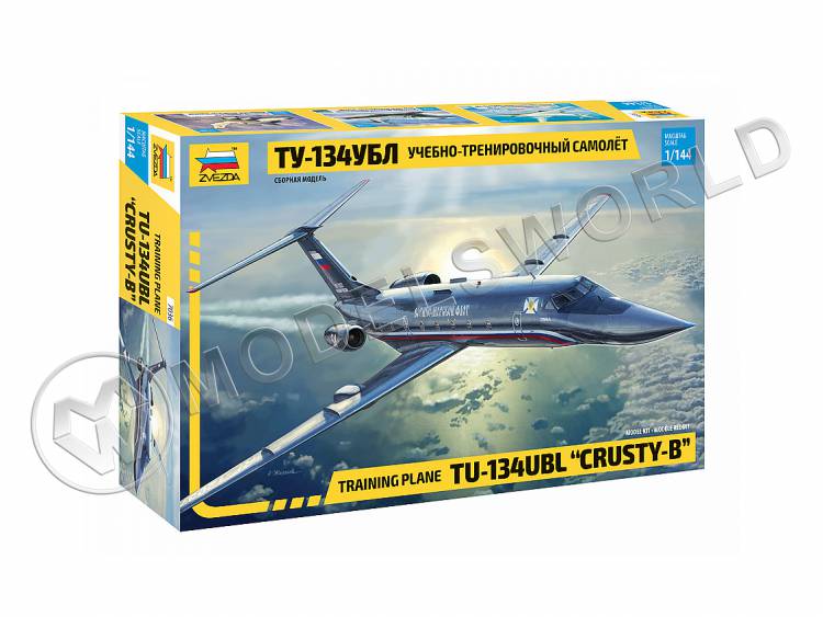 Склеиваемая пластиковая модель Учебно-тренировочный самолёт ТУ-134УБЛ. Масштаб 1:144 Склеиваемая пластиковая модель Учебно-тренировочный самолёт ТУ-134УБЛ. Масштаб 1:144 - фото 1