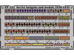 Фототравление Знаки отличия и медали Советский союз 1940-1943 года. Масштаб 1:35