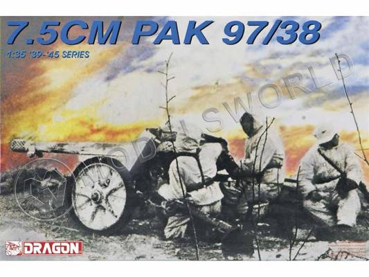 Склеиваемая пластиковая модель Немецкое орудие 7.5 см Pak 97/38. Масштаб 1:35