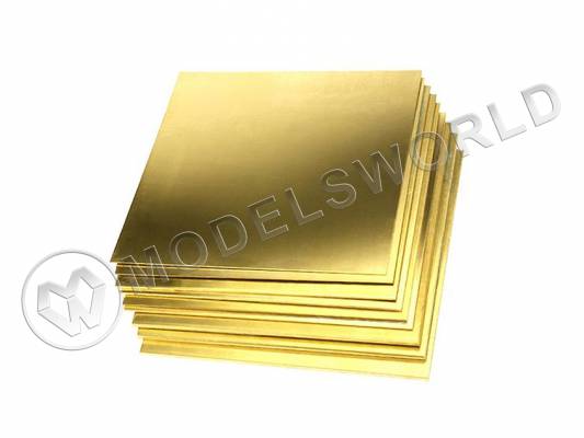 Латунь 1 мм, лист 15х30 см, 1 шт