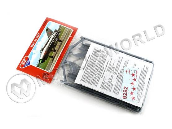 Склеиваемая пластиковая модель Самолет МиГ-21СМТ. Масштаб 1:72 Склеиваемая пластиковая модель Самолет МиГ-21СМТ. Масштаб 1:72 - фото 1