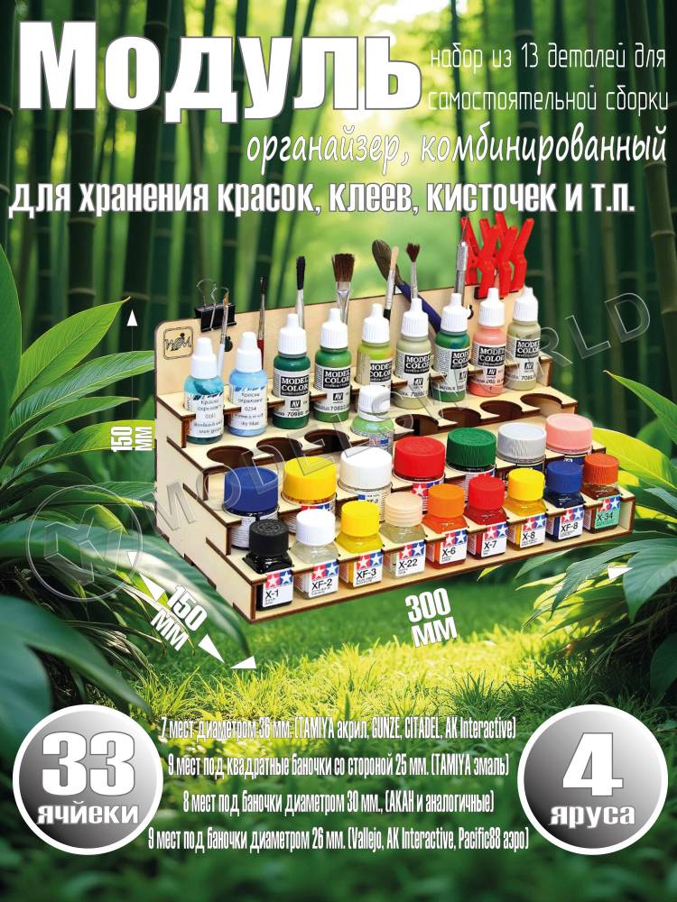 Модуль-органайзер комбинированный под краску 36; 30; 26  и 25 мм - фото 1