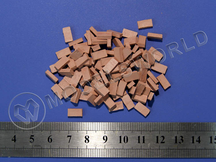 Кирпич красный, 100 шт. Масштаб 1:35 - фото 1