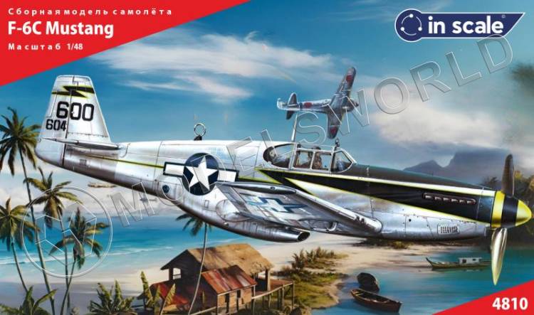 Пластиковая модель самолета 1/48 F-6C Mustang - разведчик USAAC. - фото 1