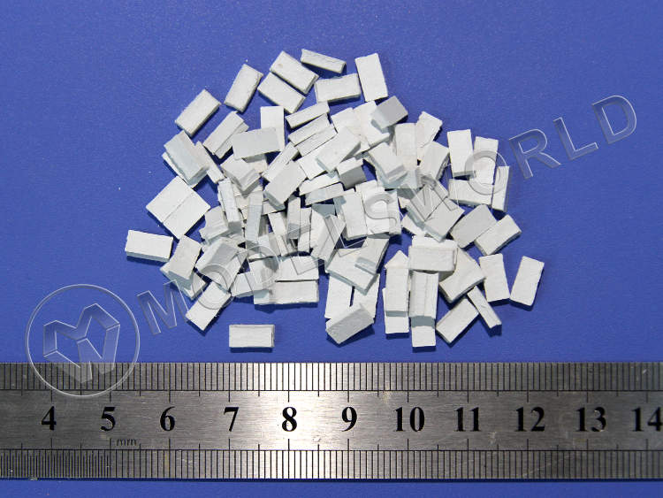 Кирпич белый (силикатный), 100 шт. Масштаб 1:35 - фото 1