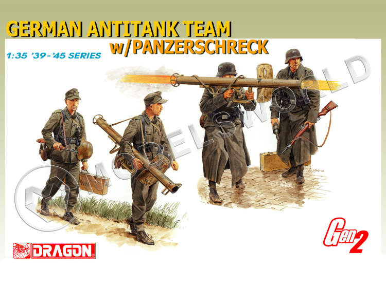 Фигуры солдат Немецкие истребители танков German Antitank Team w/Panzerschreck. Масштаб 1:35 Фигуры солдат Немецкие истребители танков German Antitank Team w/Panzerschreck. Масштаб 1:35 - фото 1