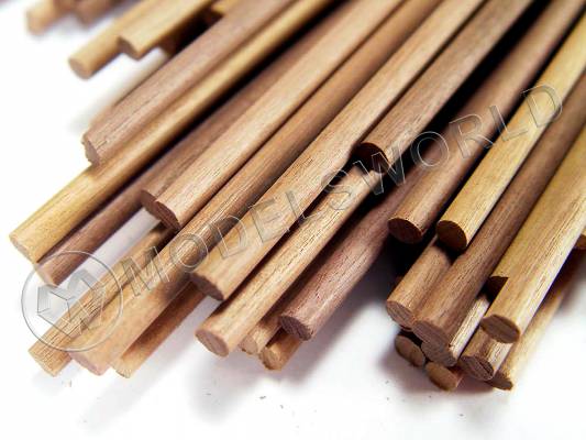 Круглая заготовка D6 мм х 500 мм, дерево MANZONIA (1 шт)