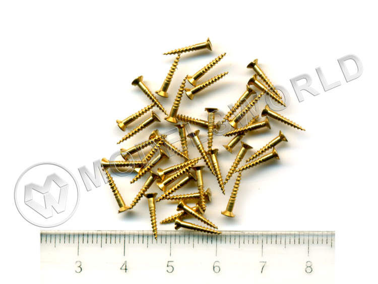 Шуруп, латунь, 10 мм, 10 шт Шуруп, латунь, 10 мм, 10 шт - фото 1