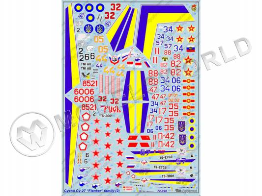 Декаль Cухой Су-27 часть 2. Масштаб 1:72