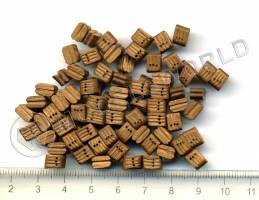 Блок трехшкивный, орех, 7 мм. 10 шт