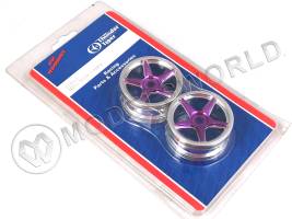 Колесные диски 5 спиц, 26 мм, пурпурные, 2 шт