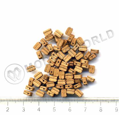 Блок одношкивный, орех 5 мм, 10 шт