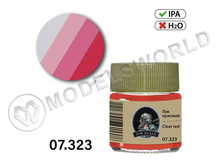 Лак спиртовой Jim Scale Красный Clear red, 10 мл - фото 1