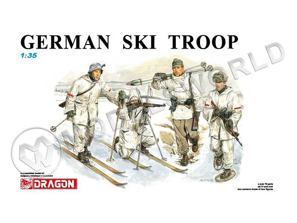 Фигуры Немецкий лыжный отряд. Масштаб 1:35 - фото 1