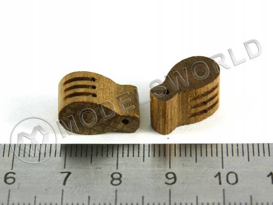Комель-блок трехшкивный, орех, 16 мм, 2 шт.