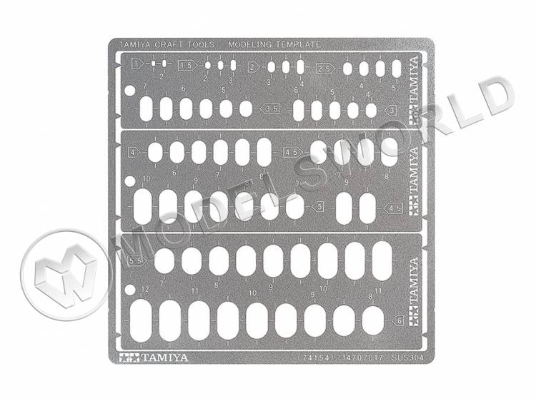 Металлический трафарет для нанесения закругленных прямоугольников от 1 до 12 мм - фото 1