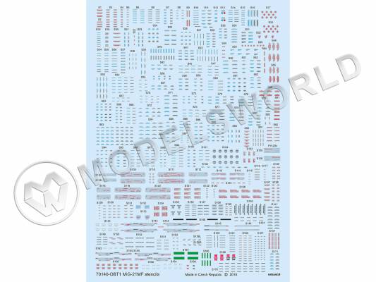 Декаль МиГ-21МФ технические надписи, EDUARD. Масштаб 1:72