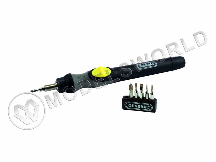 Электроотвертка высокомоментная General с набором бит 1/8 - фото 1