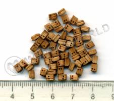 Блок двушкивный, орех, 4 мм, 10 шт