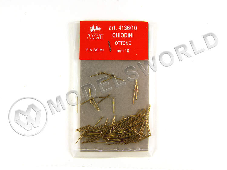 Гвоздь супертонкий, латунь, 10 мм, 150 шт - фото 1