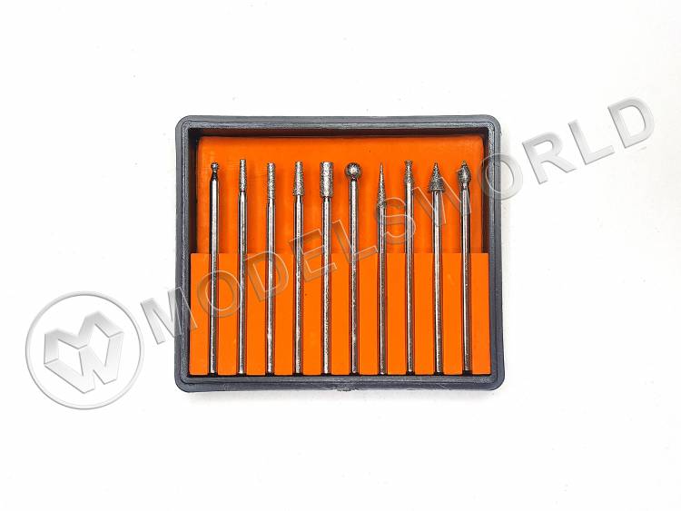 Набор алмазных боров, 10 шт - фото 1