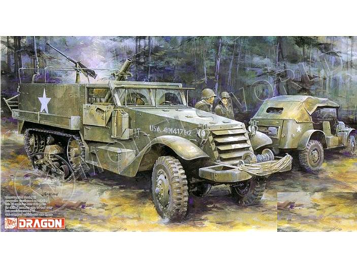 Склеиваемая пластиковая модель Американский полугусеничный бронетранспортер M21 с минометом. Масштаб 1:35 - фото 1