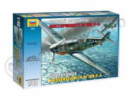 Склеиваемая пластиковая модель Немецкий истребитель Мессершмитт Bf-109F4. Масштаб 1:48